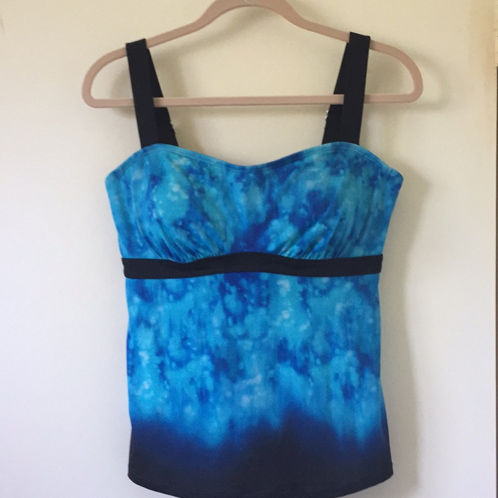 Athleta tankini w/o and swim top OceanBlue/Blk